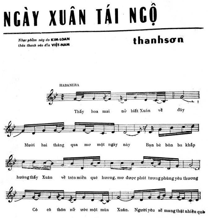 Sheet nhạc Ngày Xuân Tái Ngộ